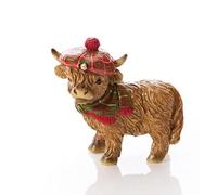 Scottish Highland Cow With Tartan Hat And Scarf Ornament