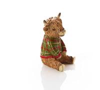 Scottish Highland Cow With Tartan Jumper Resin Ornament