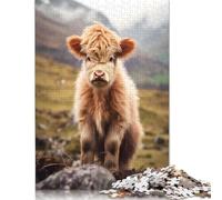 Scottish Highland Cows 1000 Piece Jigsaw Puzzle for Adult Toy Intellectual Game Educational Game for Adult Stress Relief Home Decoration 1000pcs (75x50cm)