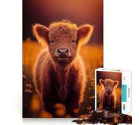 Scottish Highland Cows 1000 Piece Jigsaw Puzzle for Adults Smart Reason Toy Home Enjoy Sharp Edge Santa Wish Item (38x52cm)
