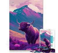 Scottish Highland Cows 1000 Piece Jigsaw Puzzles for Teenagers Jigsaw Recall Build Easy Leisure Neat Cut Santa Wish Gift (38x26cm)
