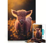 Scottish Highland Cows 1000 Pieces Jigsaw Puzzles for Teenagers Logic Sense Toy Simple Fun Smooth Edge Stylish Gift (38x26cm)