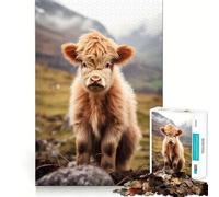 Scottish Highland Cows Adult Jigsaw Puzzle1000 Pieces Brain Teaser Mental Relax Pattern Assembly Santa Wish Item (50x75cm)