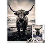 Scottish Highland Cows for Adults 1000 Piece Jigsaw Puzzle Great Gifts Stress Reliever Toy Wall Decor for 14+ Puzzle Game Offered (38x52cm)