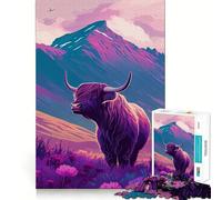Scottish Highland Cows Jigsaw Puzzle 1000 Piece for Teenagers Brain Workout Toy Serene Time Art Assembly Seasonal Gift (50x75cm)