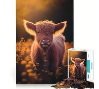 Scottish Highland Cows Jigsaw Puzzles 1000 Pieces for Adults Logic Sense Toy Leisure Time Smooth Edge Seasonal Gift (38x52cm)