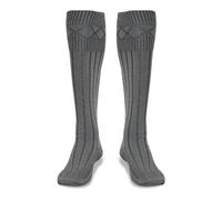 Scottish Highland Kilt Hose for Men, Ribbed Socks for USA Shoe Sizes, Wool Blend, Dark Grey, Medium