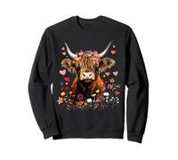 Scottish Highlander Cow Messy Bun Scottish Highland Cow Sweatshirt