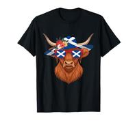 Scottish Highlander Cow Scotland Flag Highland Cow T-Shirt