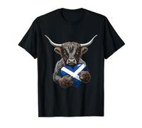 Scottish Highlander Cow Scotland Flag Highland Cow T-Shirt