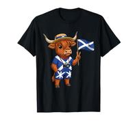 Scottish Highlander Cow Scotland Flag Highland Cow T-Shirt