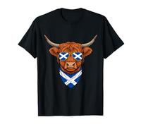 Scottish Highlander Cow Scotland Flag Highland Cow T-Shirt