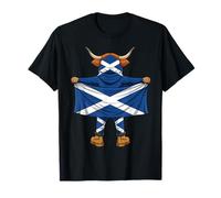 Scottish Highlander Cow Scotland Flag Highland Cow T-Shirt