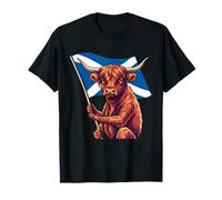 Scottish Highlander Cow Scotland Flag Highland Cow T-Shirt