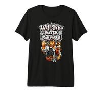 Scottish Highlander with a Glass of Scotch Premium T-Shirt