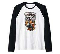 Scottish Highlander with a Glass of Scotch Raglan Baseball Tee