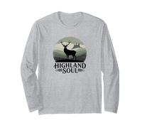 Scottish Highlands Nature Cottagecore Celtic Deer Long Sleeve T-Shirt