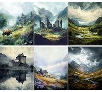 Scottish Highlands Rice Paper, 20 x 26.5cm(6 Sheets) - 6X Decoupage Papers for Collage, Mixed Media, Card Making & Crafts, Decoupage by CRAFT KREATIVELY