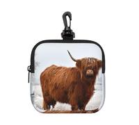 Scottish Highlands Winter Landscape, Square Zipper Storage Bag, Neoprene Coin Purse, Small Wallets, Change Pouch, Change Purse