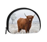 Scottish Highlands Winter LandscapeSmall Makeup Sanitary Napkin Storage Bag,Women's Cosmetic Coin Purse