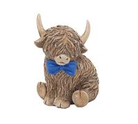 Scottish Hughies Highland Cow with Bow Tie Home Decoration Figurine Sculpture