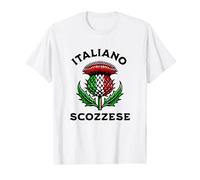 Scottish Italian Flag Thistle Scotland Heritage Italy White T-Shirt