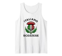 Scottish Italian Flag Thistle Scotland Heritage Italy White Tank Top