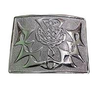 Scottish Kilt Belt Buckle Thistle knot Celtic Design (Chrome)