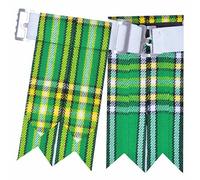 Scottish Kilt Flashes for Men - Traditional Kilt Hose Socks Flash Tartan and Plain with Heavy Buckle Adjusters, Acrylic Wool Garters Pointed - Perfect for Highland Attire