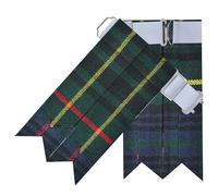 Scottish Kilt Flashes for Men - Traditional Kilt Hose Socks Flash Tartan and Plain with Heavy Buckle Adjusters, Acrylic Wool Garters Pointed - Perfect for Highland Attire (Mcleod of Harris)