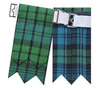 Scottish Kilt Flashes for Men - Traditional Kilt Hose Socks Flash Tartan and Plain with Heavy Buckle Adjusters, Acrylic Wool Garters Pointed - Perfect for Highland Attire