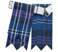 Scottish Kilt Flashes for Men - Traditional Kilt Hose Socks Flash Tartan and Plain with Heavy Buckle Adjusters, Acrylic Wool Garters Pointed - Perfect for Highland Attire (Heritage Of Scotland)