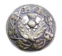 Scottish Kilt Fly Plaid Brooch Antique Thistle Crest 3” Inch Kilt Brooch for Men, Brooches Antique, Brooches & Pin Irish Gift