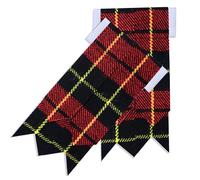 Scottish Kilt Hose Socks Flashes in Various Tartans/Acrylic Wool Tartan Flashers (UK, Alpha, One Size, Wallace)