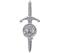 Scottish Kilt Pin for Men - Deluxe Celtic Sword Kilt Pins Design, Handcrafted Clan Badge, Perfect for Highland Dress and Accessories for Formal & Casual Attire (Lion Rampant - Silver Finish)