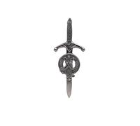 Scottish Kilt Pin for Men - Deluxe Celtic Sword Kilt Pins ST Andrew Design, Handcrafted Pewter Clan Badge, Perfect for Highland Dress and Accessories for Formal & Casual (Silver Antique)