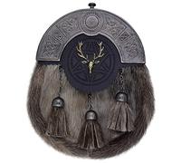 Scottish Kilt Sporrans For Men Full Dress Celtic Sporran With Antique Cantle - Original Leather Sporran & Belt For Men (Stags Head)