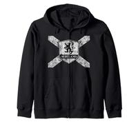 Scottish Lion Flag Saltire Shield Love Scotland distressed Zip Hoodie