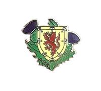 Scottish Lion Rampant on The Scottish Thistle Enamel Lapel Pin Badge