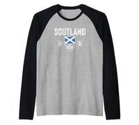 Scottish Lion Rampant Scotland Flag Heritage Raglan Baseball Tee