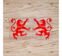 Scottish Lion Rampant Scotland Sticker Decal Vinyl Coat of Arms - Pair Mirrored Reversed Red 12.7cm - for Car Boat Laptop Cup No Background Die-Cut