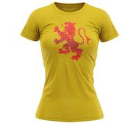 Scottish Lion Womens T Shirt Red Glitter Rampant Emblem Scotland Coat of Arm Tee