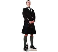 Scottish Man in Kilt Lifesize Cardboardcut Out with Free Mini Cut Out of Cardboard, cardboard, Multi-Colour, 183 x 55 x 183 cm