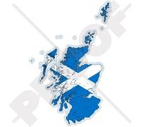 Scottish Map-Flag Scotland Britain UK 5.5" (140mm) Vinyl Bumper Sticker, Decal