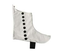 Scottish Marching Pipe Band Spats - Traditional Style for Pipers and Drummers - White & Black Buttons (UK, Numeric, 12, Regular, Regular, Black Button)