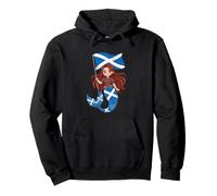 Scottish Mermaid Highland Princess - Cute Scotland Flag Pullover Hoodie