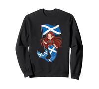 Scottish Mermaid Highland Princess - Cute Scotland Flag Sweatshirt