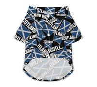 Scottish National Flag Cute Pet T-Shirt Breathable Button Crew Neck Shirt for Cats Dog Clothes Outdoor Apparel Outfit