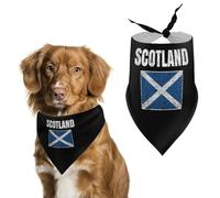 Scottish National Flag Printed Dog Bandanas Adjustable Trendy Triangle Pet Scarffor Small Medium Large
