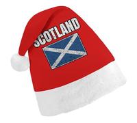 Scottish National Flag Trendy Christmas Hat Soft Breathable Xmas Beanie Santa Headwear for New Year Party
